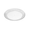 Designer Swirl 9" Plastic Dessert Plates Set of 4, Crystal Clear Plastic Plates, Kitchen Plates for All Occasions BPA Free Dishwasher Safe