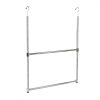 Oceanstar 2-Tier Portable Adjustable Closet Hanger Rod, Chrome