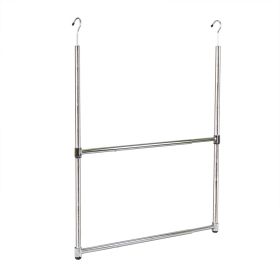 Oceanstar 2-Tier Portable Adjustable Closet Hanger Rod, Chrome