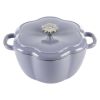 Timeless Beauty Floral Shaped Enamel Cast Iron 3-Quart Dutch Oven, Purple