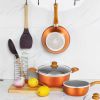 Nonstick Pot and Pan Set-Wok, Soup, Milk Pot Set Orange