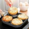 1pc Fried Egg Hamburger Maker; Non-stick Small Flat Bottom Household Frying Pan; Breakfast Egg Burger Pancake Pan Mold; Four-hole Fried Egg Pan