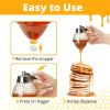 1pc Honey Dispenser, No Drip Maple Syrup Dispenser, Honey Comb Shaped Honey Pot, Honey Jar With Storage Stand, 8oz Capacity