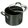 6 Quart Lock and Drain Charcoal Gray Pasta Pot